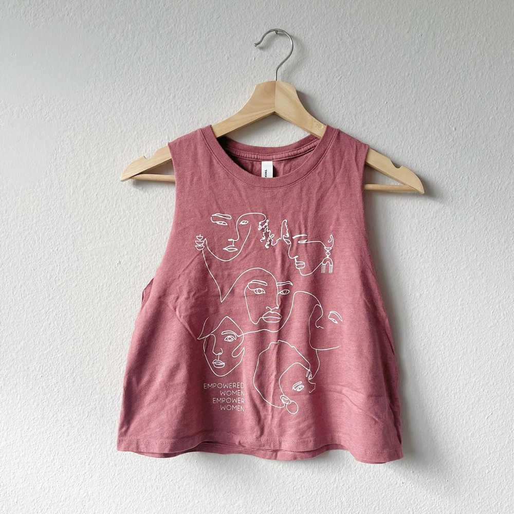 Empowered Women Faces Racerback Crop Tank